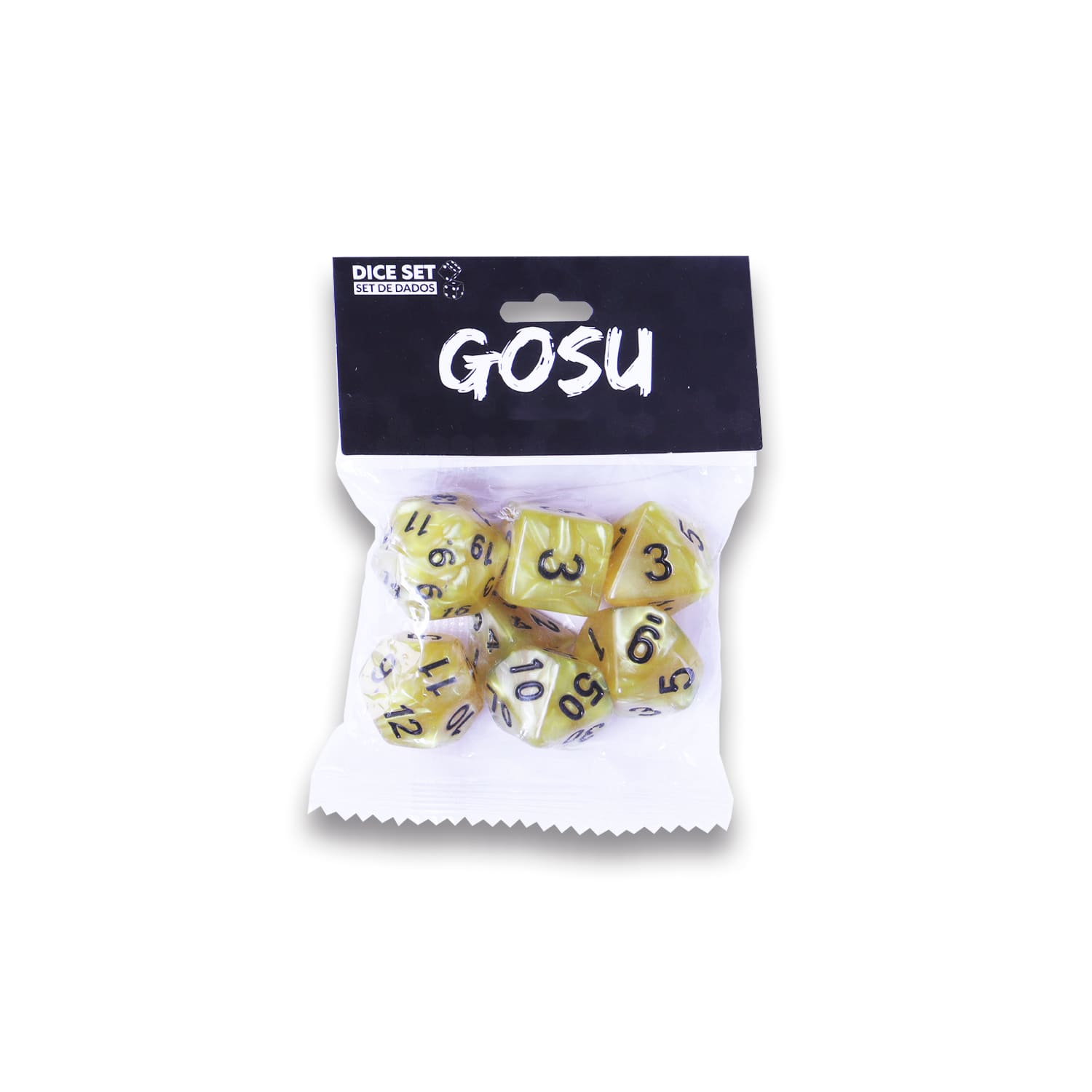 Accesorios Dice Set : 7-Dice Glossy Yellow Gosu
