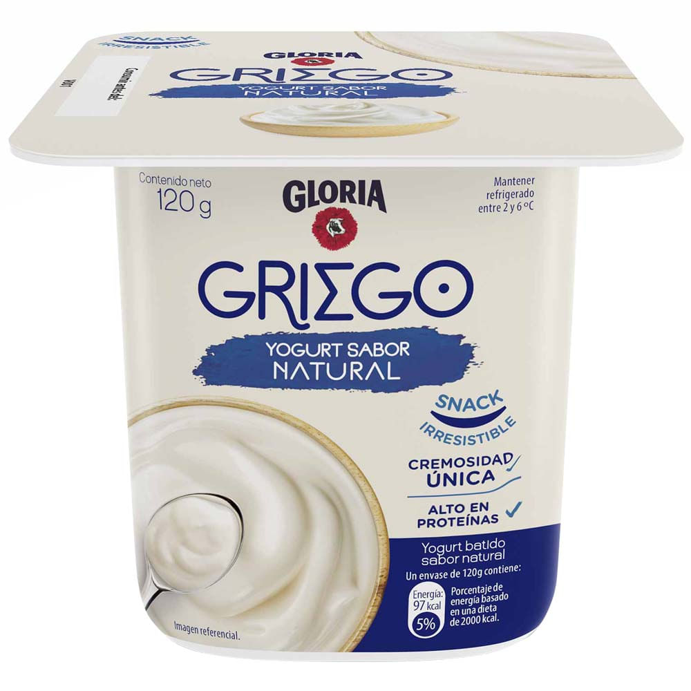 Yogurt Batido GLORIA Griego Sabor Natural Vaso 120g