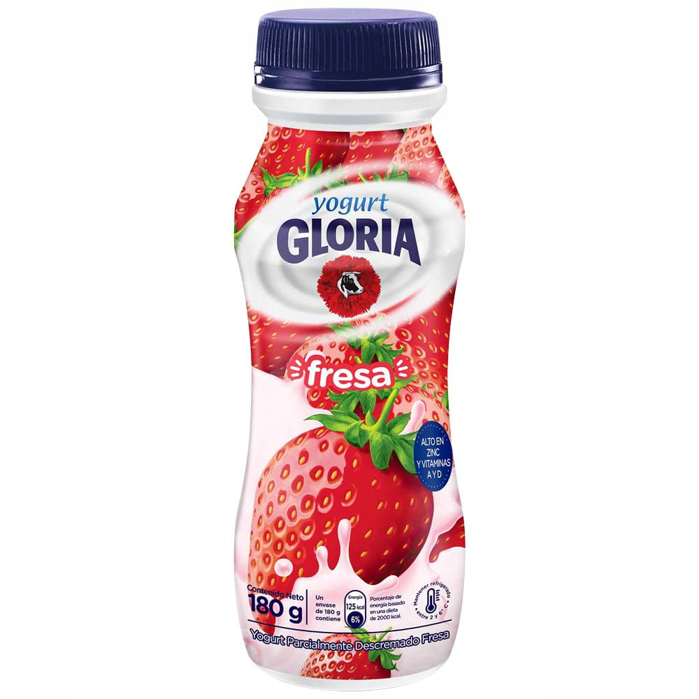 Yogurt Bebible GLORIA Sabor a Fresa Botella 180g