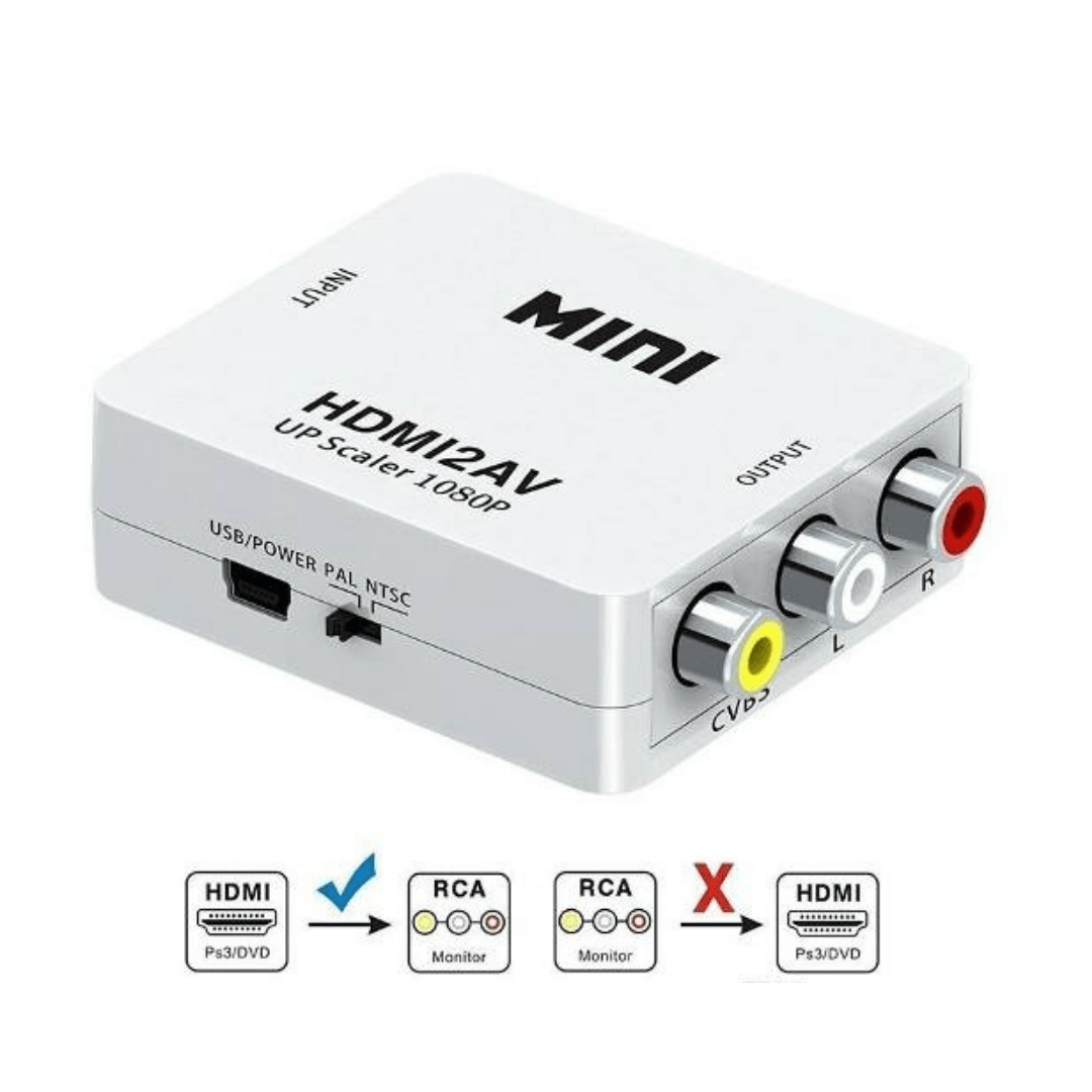 Adaptador Convertidor Hdmi a Rca C audio Fullhd 1080p