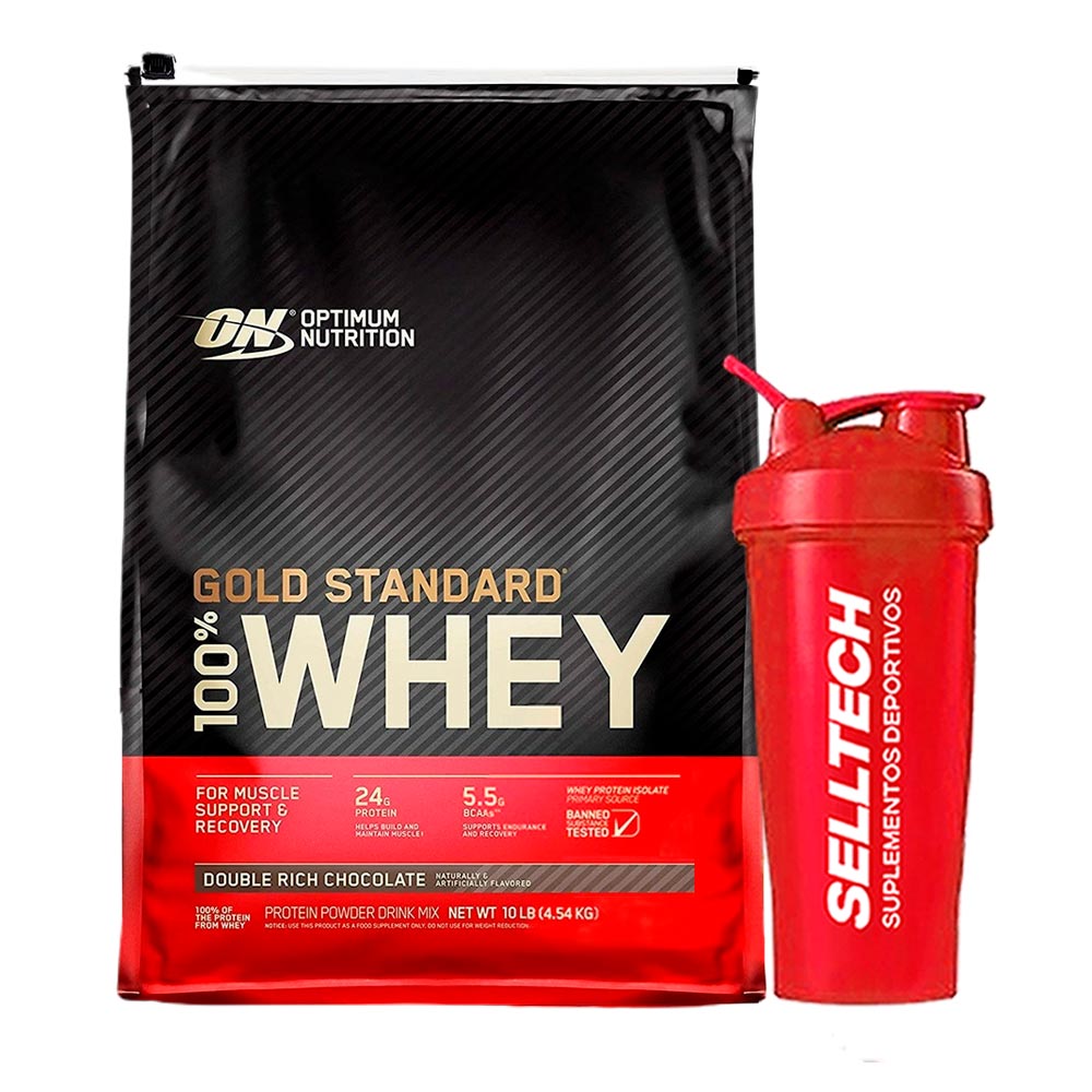 Proteína ON Gold Standard 100% Whey 10lb Chocolate + Shaker