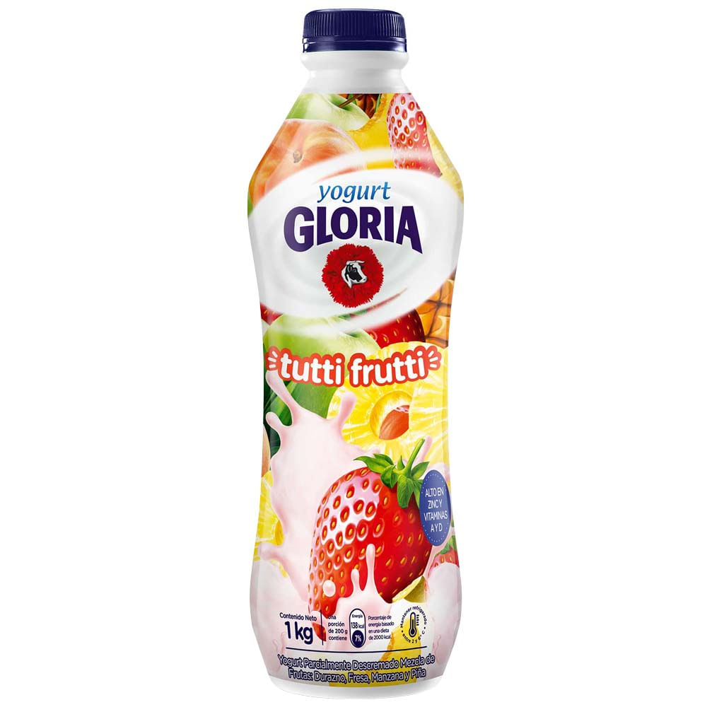 Yogurt Bebible GLORIA Sabor a Tutifruti Botella 1Kg