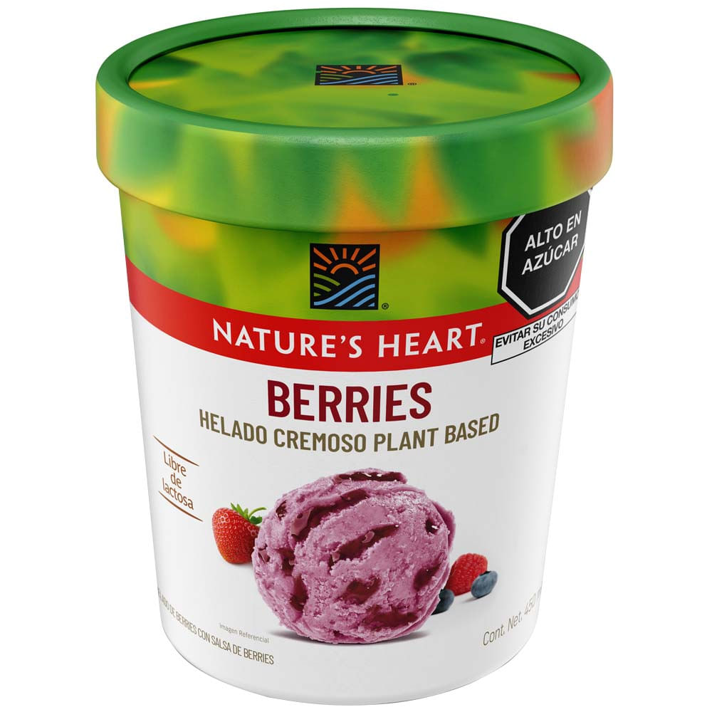 Helado Plant Based NATURE'S HEART Berries  Pote 490ml