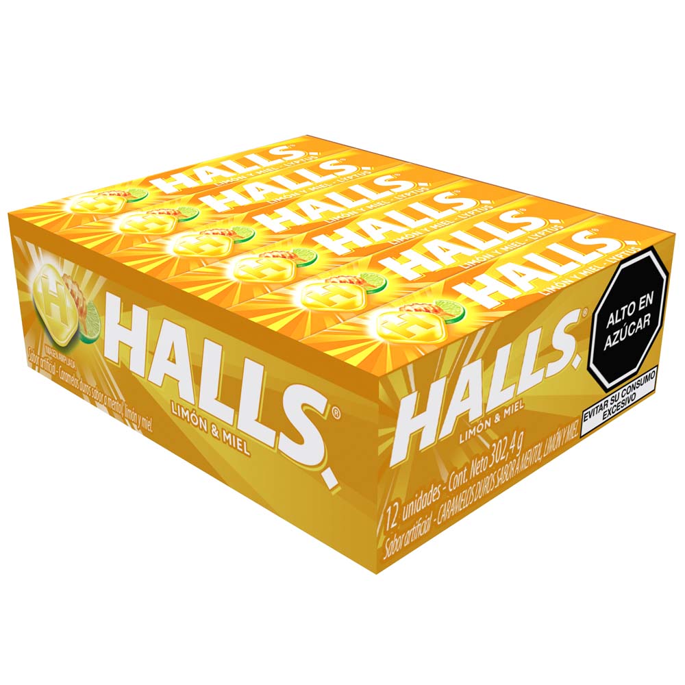 Caramelos HALLS 9S Honey Lemon Caja 12un