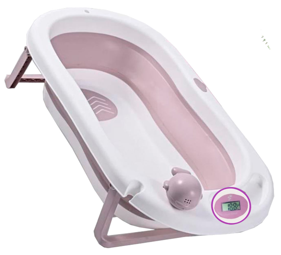 Bañera Tina de Baño para Bebe Doux Bebe con Termómetro Digital Rosado