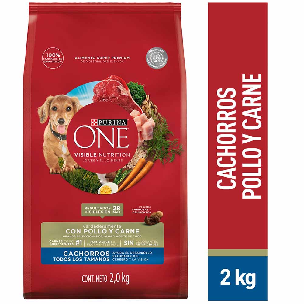 Alimento para Perro PURINA One Cachorros Sabor Pollo y Carne en Bolsa de 2kg