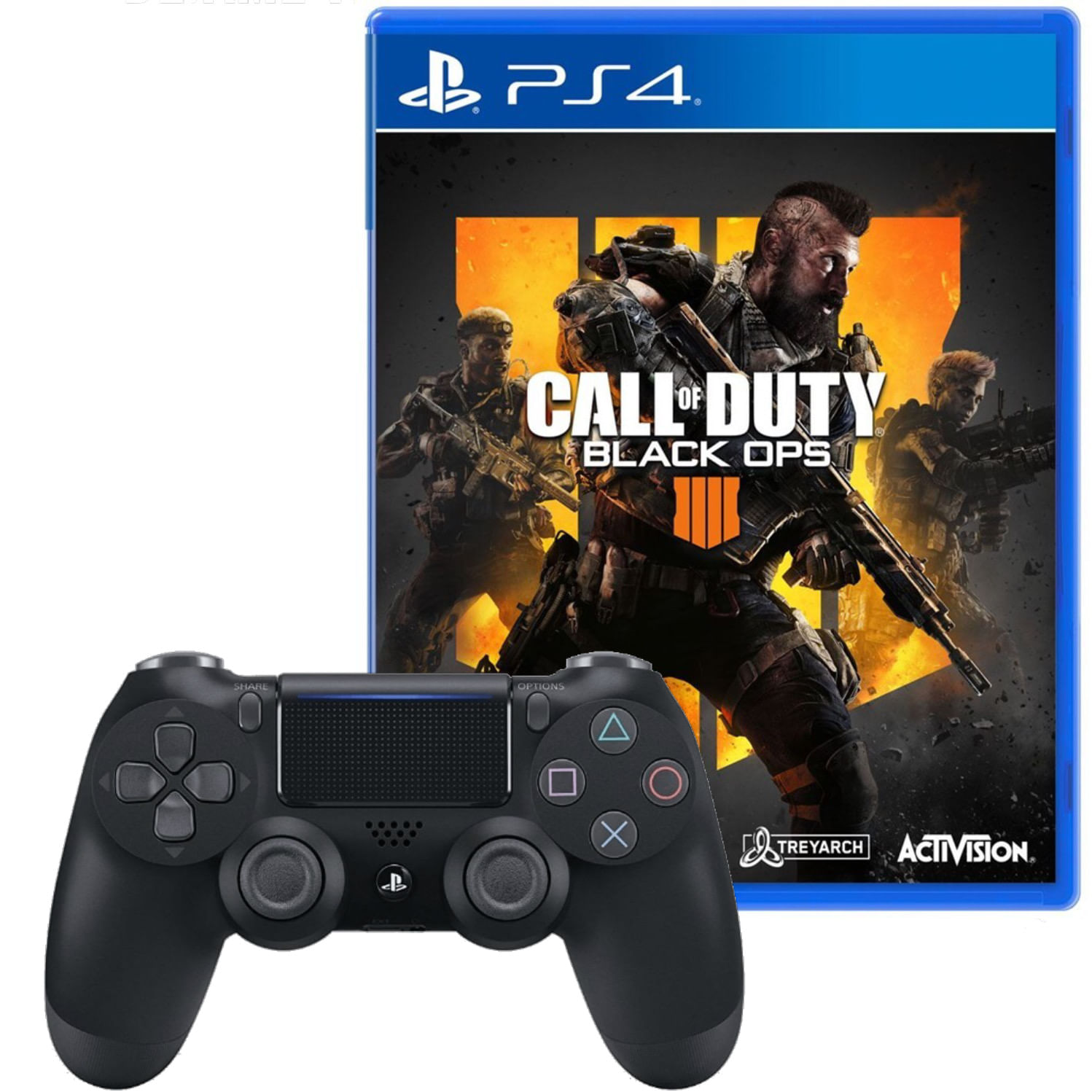 Mando para Playstation 4 Dualshock Negro + Juego Call Of Duty Black Ops 4