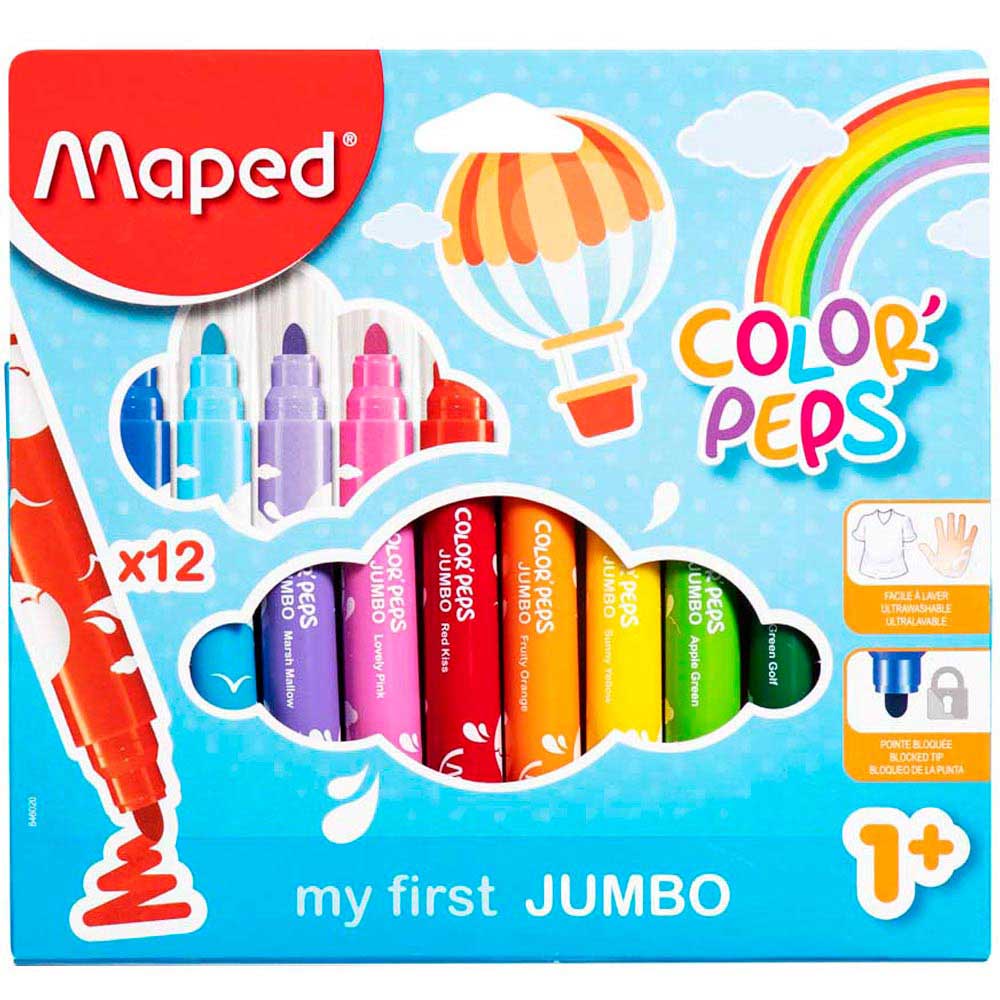 Plumones MAPED Color' Peps Maxi Caja 12un