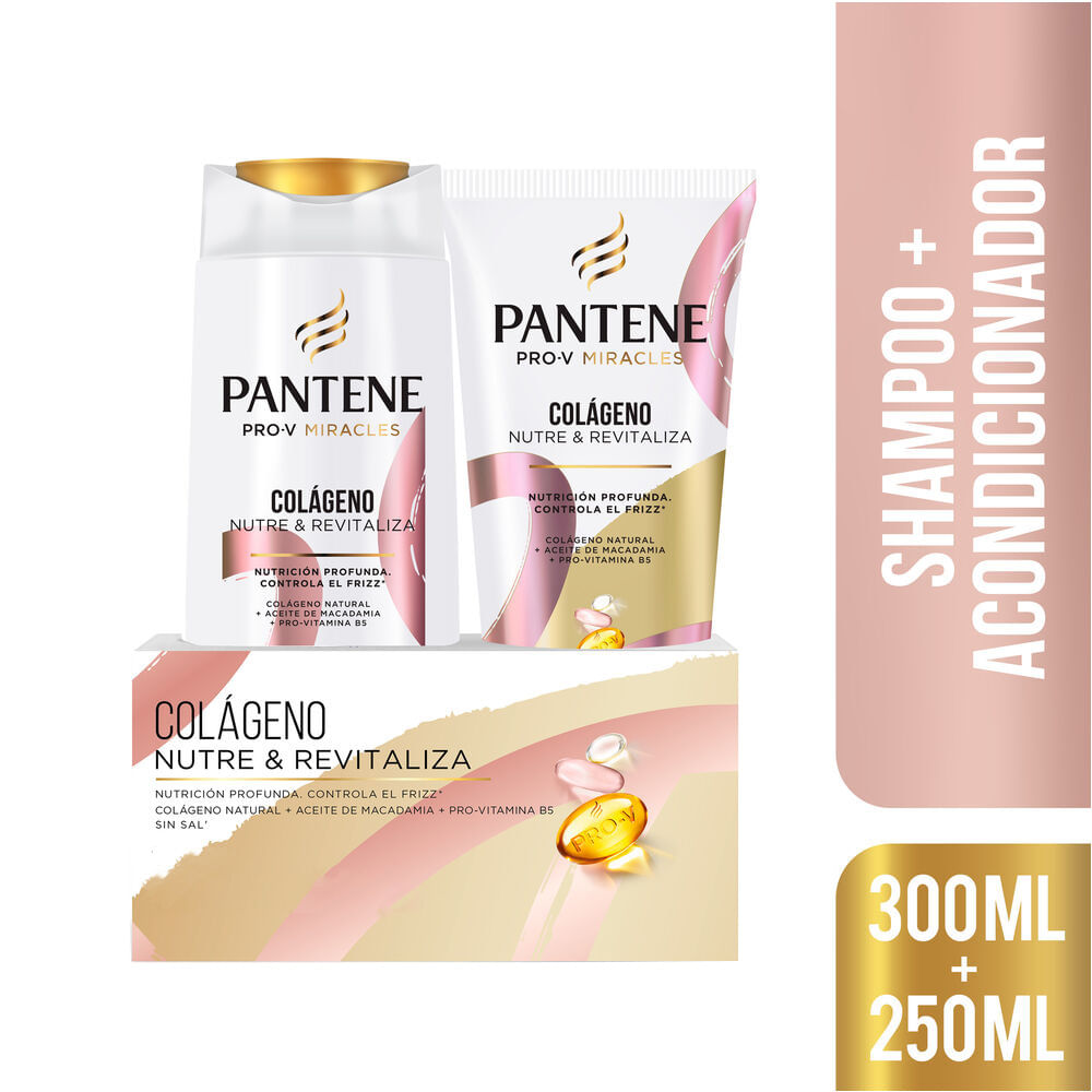 Pack PANTENE Pro-V Miracles Colágeno: Shampoo 300ml + Acondicionador 250ml