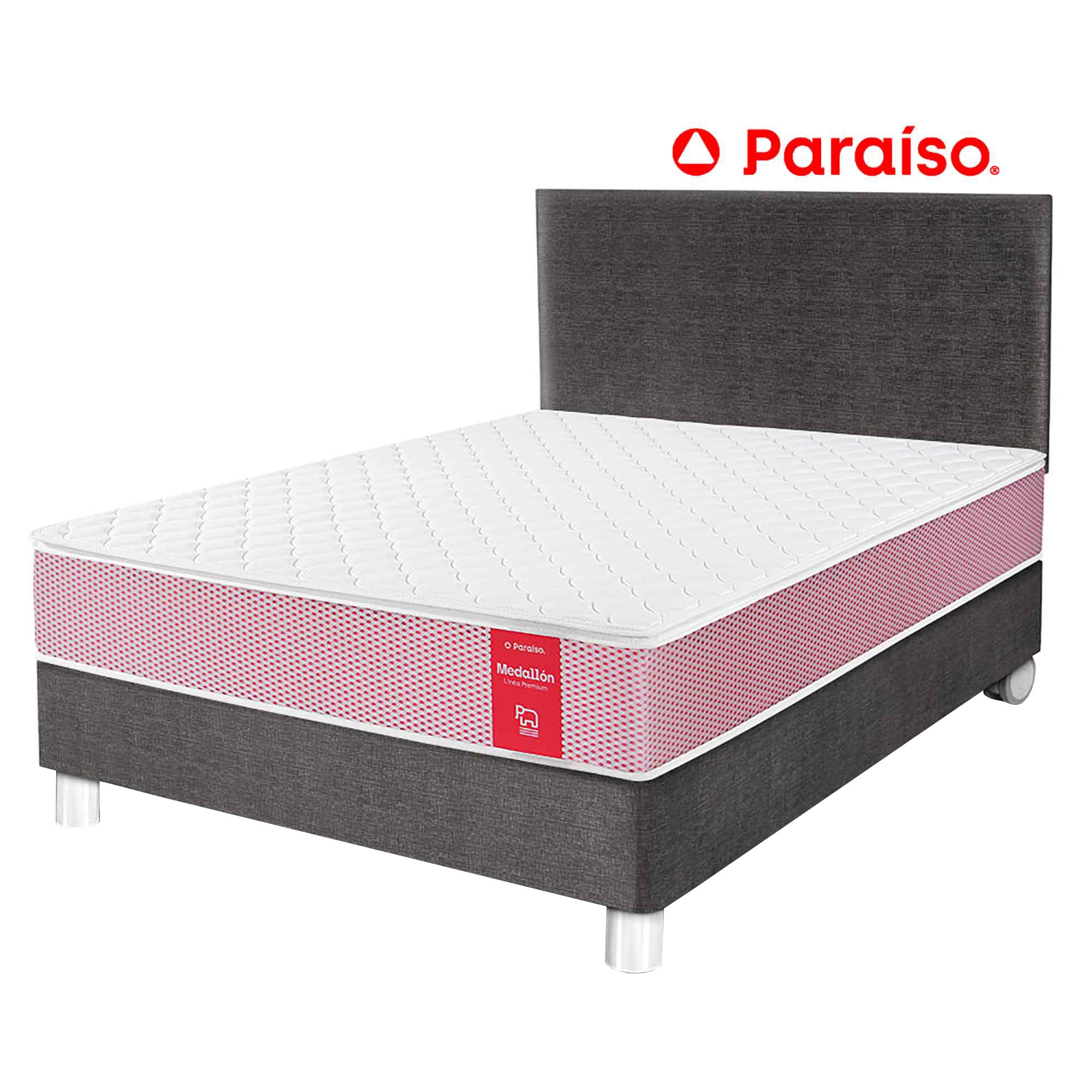 Dormitorio PARAISO Medallón Acero 1.5 Plz + 1 Almohada + Protector