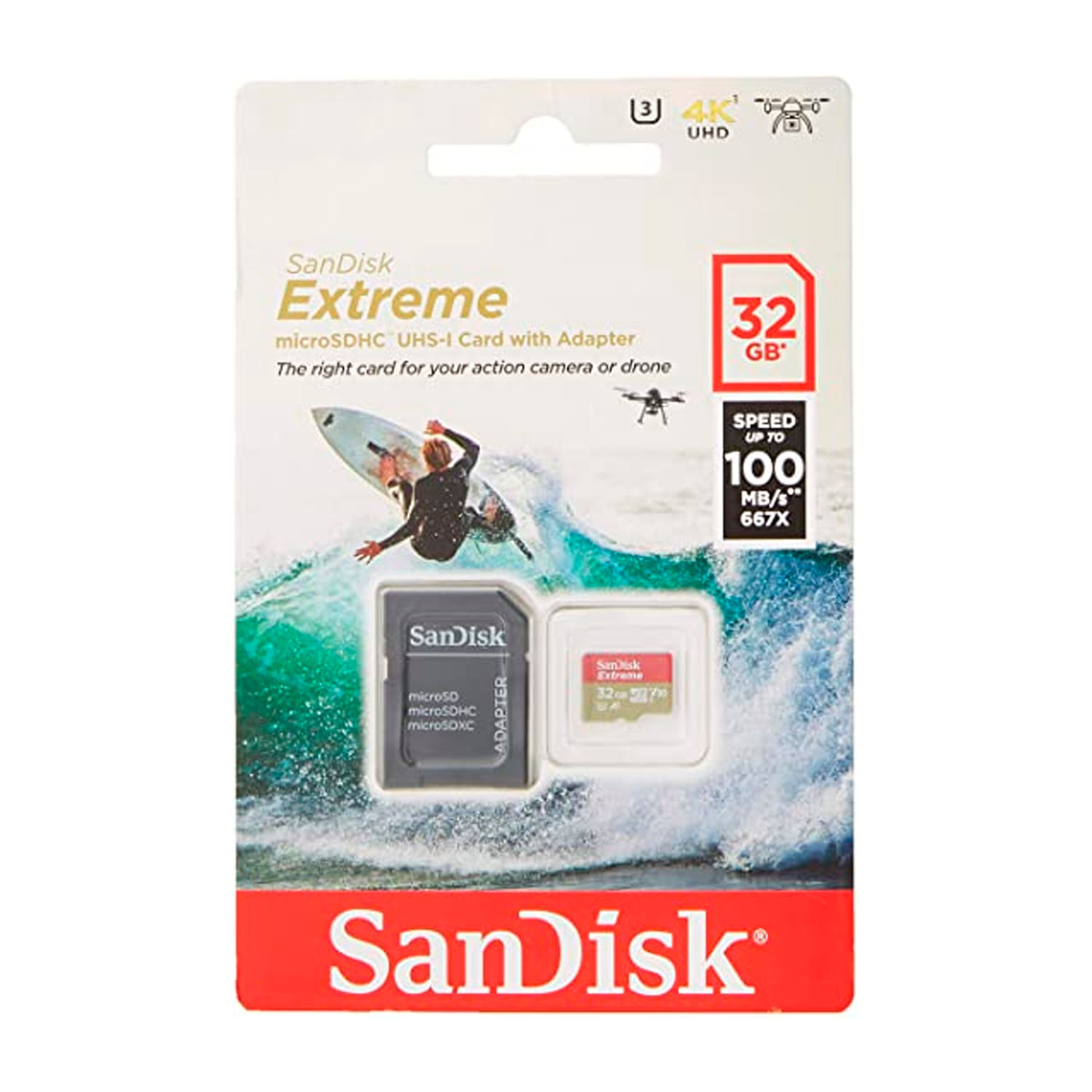 Memoria Micro SD SanDisk Extreme Gopro 32GB Clase 10 U3 100Mb/s