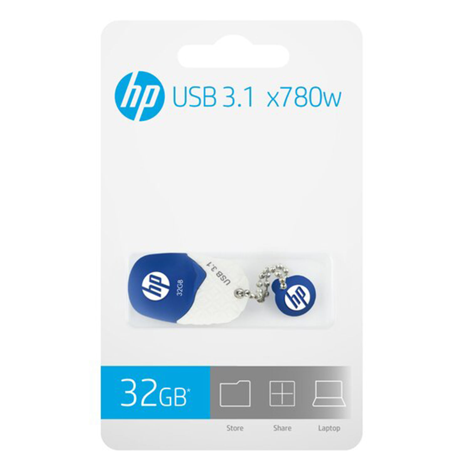 Memoria USB HP X780W 32GB USB-3.1 Protección de Goma Azul