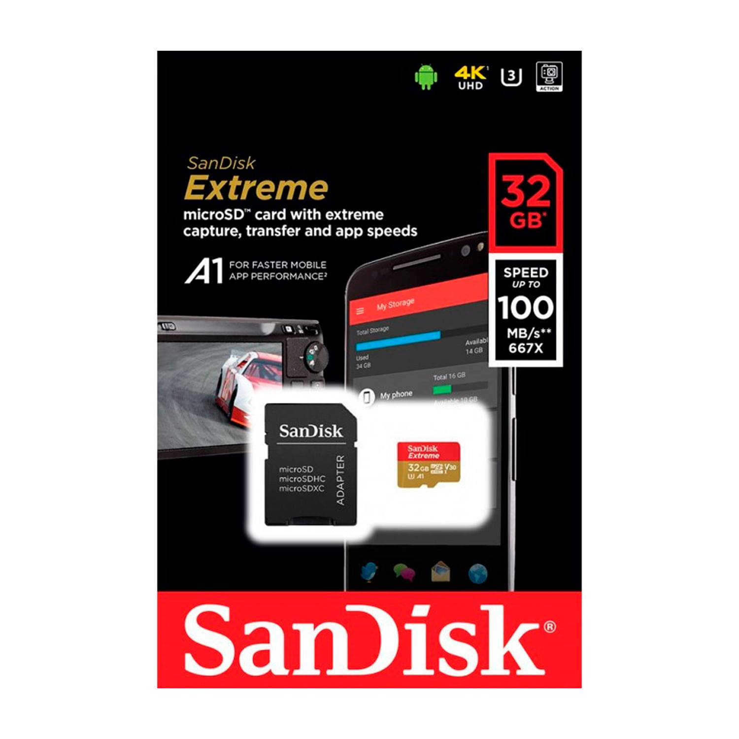Memoria Micro SD SanDisk Extreme Gopro 32GB UHS-I 100Mb/s
