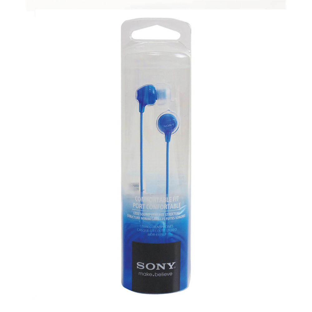 Audífono Sony EX15LP In-Ear 3.5mm Extra Bass Azul