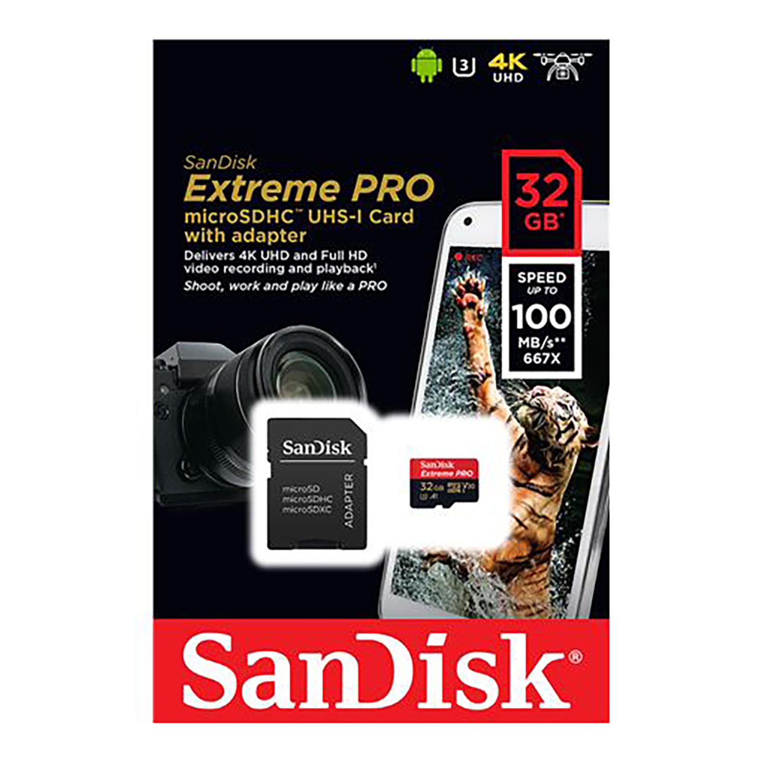 Memoria Micro SD SanDisk 32GB Extreme Pro 4K U3 UHS-I 100Mbps