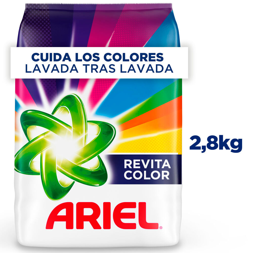 Detergente en Polvo ARIEL Revitacolor para Ropa de Color Bolsa 2.8Kg