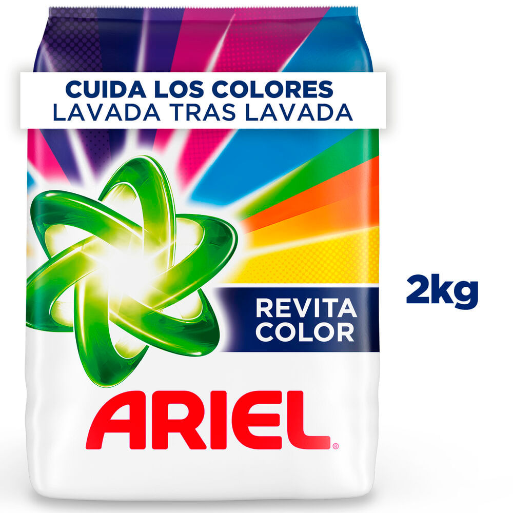 Detergente en Polvo ARIEL Revitacolor para Ropa de Color Bolsa 2Kg