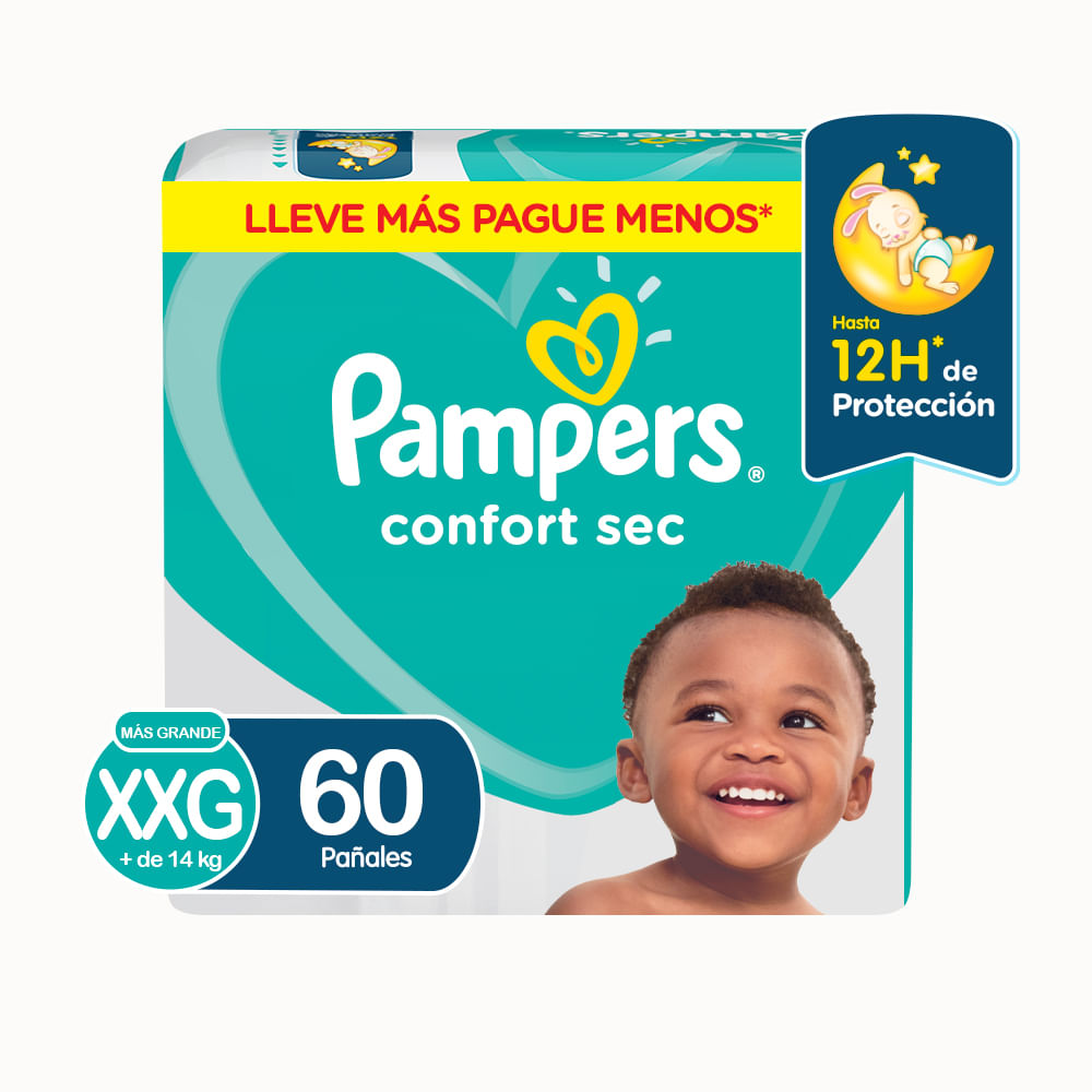 Pañales para Bebé PAMPERS Confort Sec Talla XXG Paquete 60un