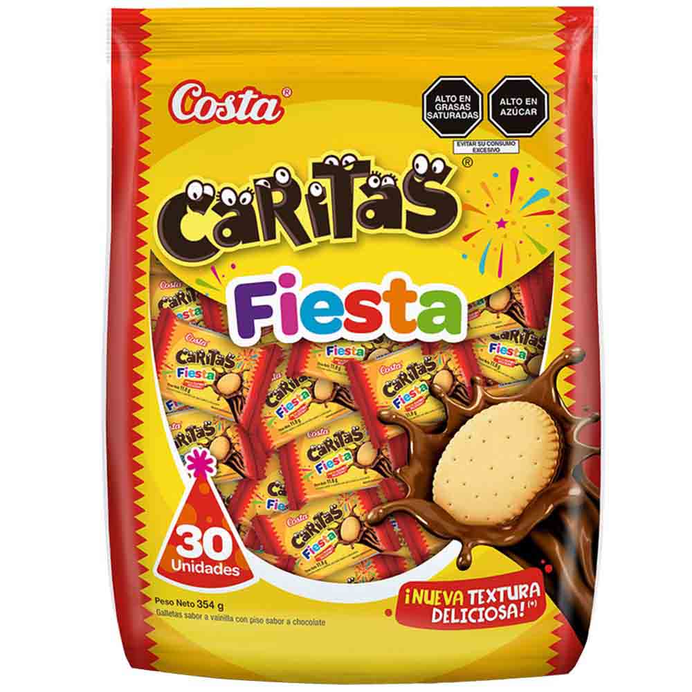 Galletas COSTA Caritas Fiesta Paquete 30un