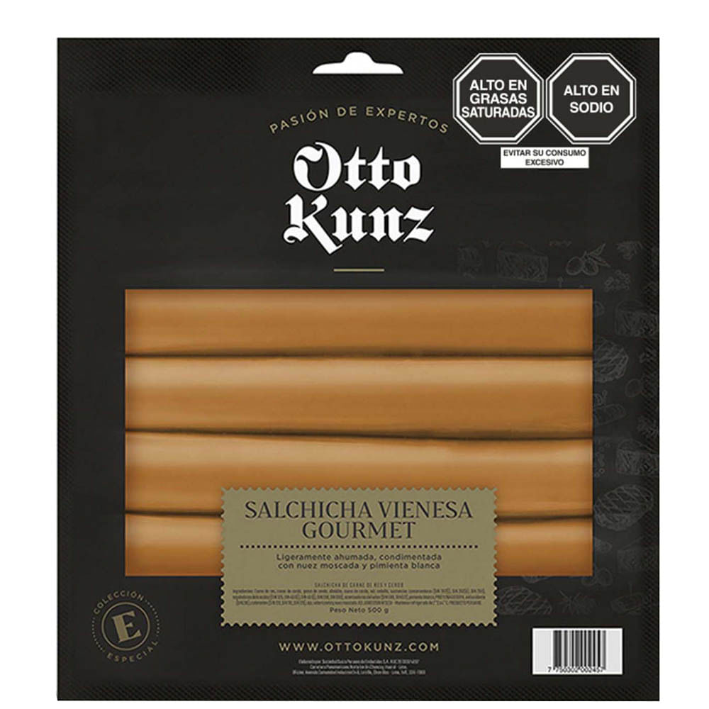 Salchicha Vienesa Gourmet OTTO KUNZ Paquete 500g