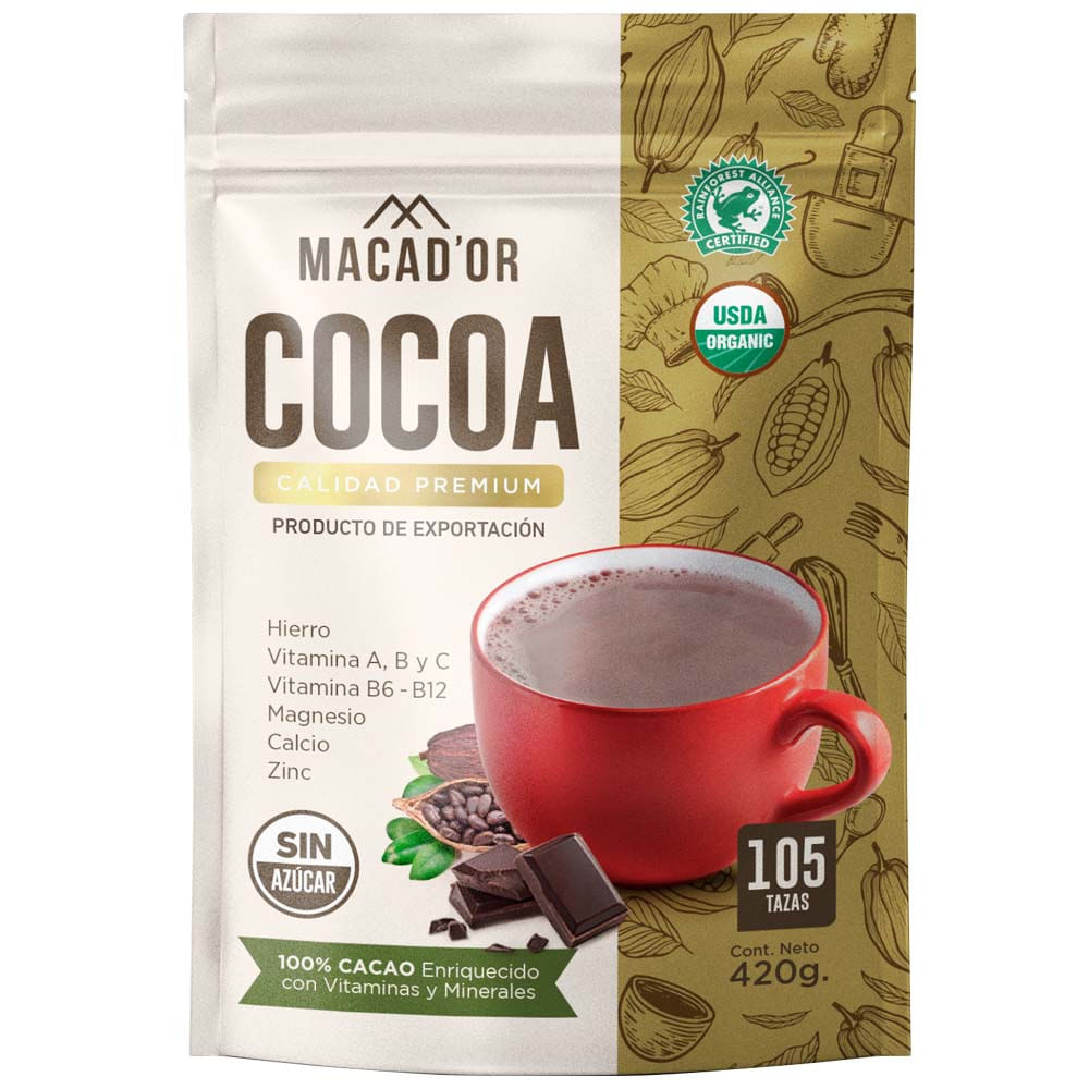 Cocoa Orgánica MACADOR Doypack 420g