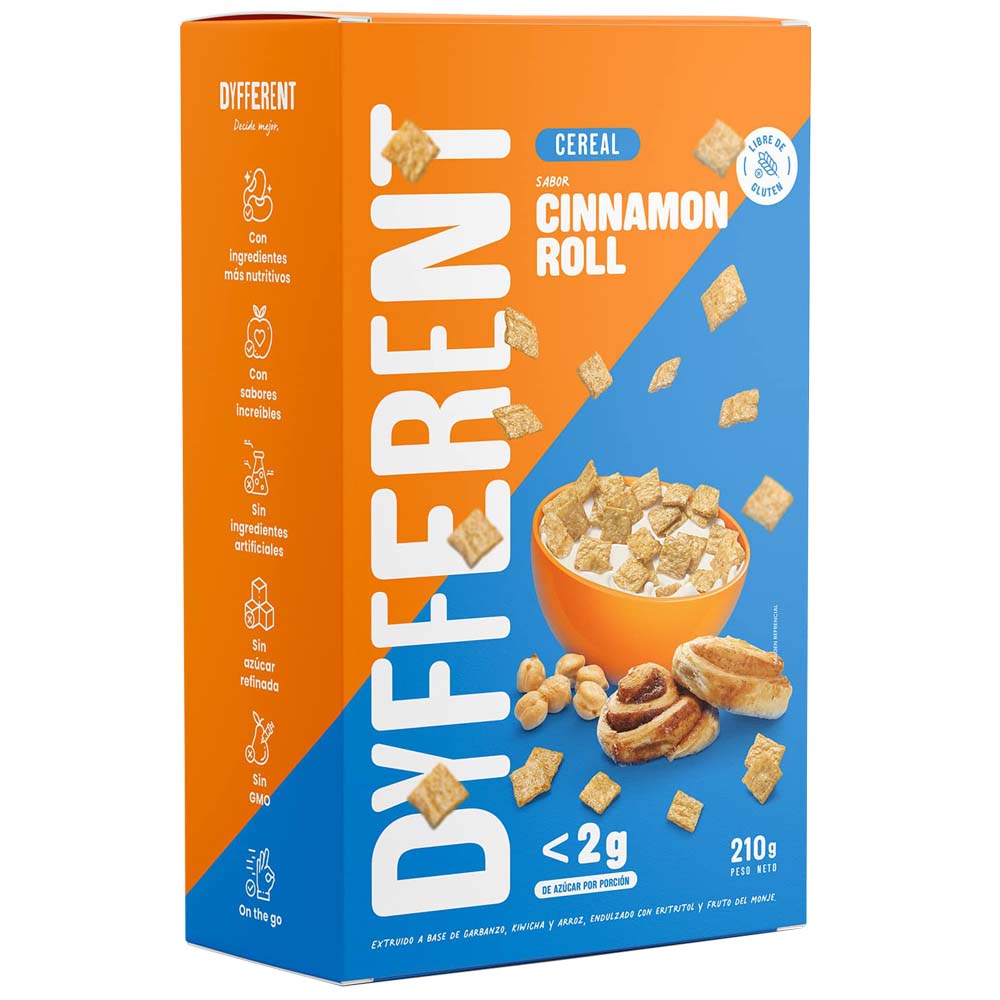 Cereal en Barra DYFFERENT Cinnamon Roll Caja 210g