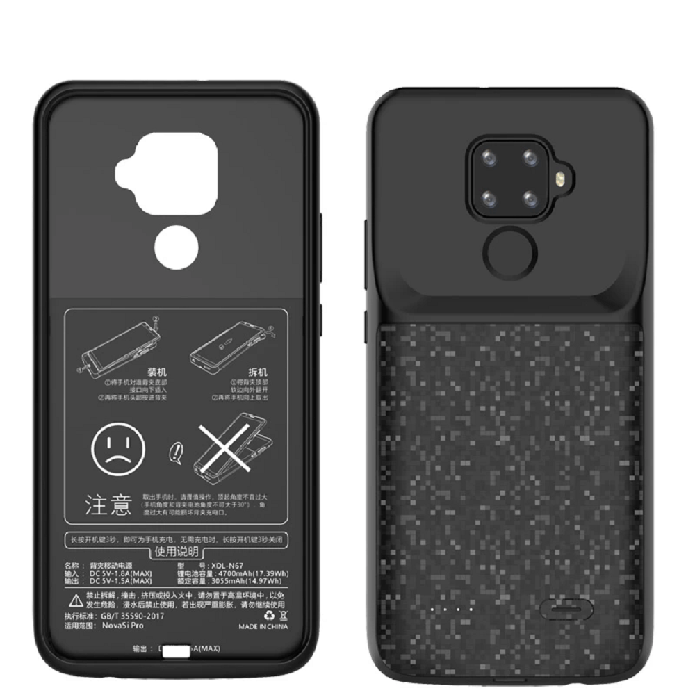 Case Bateria Newdery Para Huawei Mate 30 Lite/Nova 5i Pro 4700mAh Negro