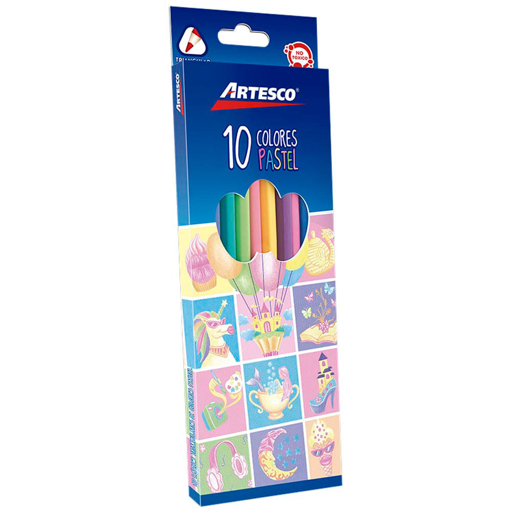 Colores Triangulares ARTESCO Pastel Caja 10un