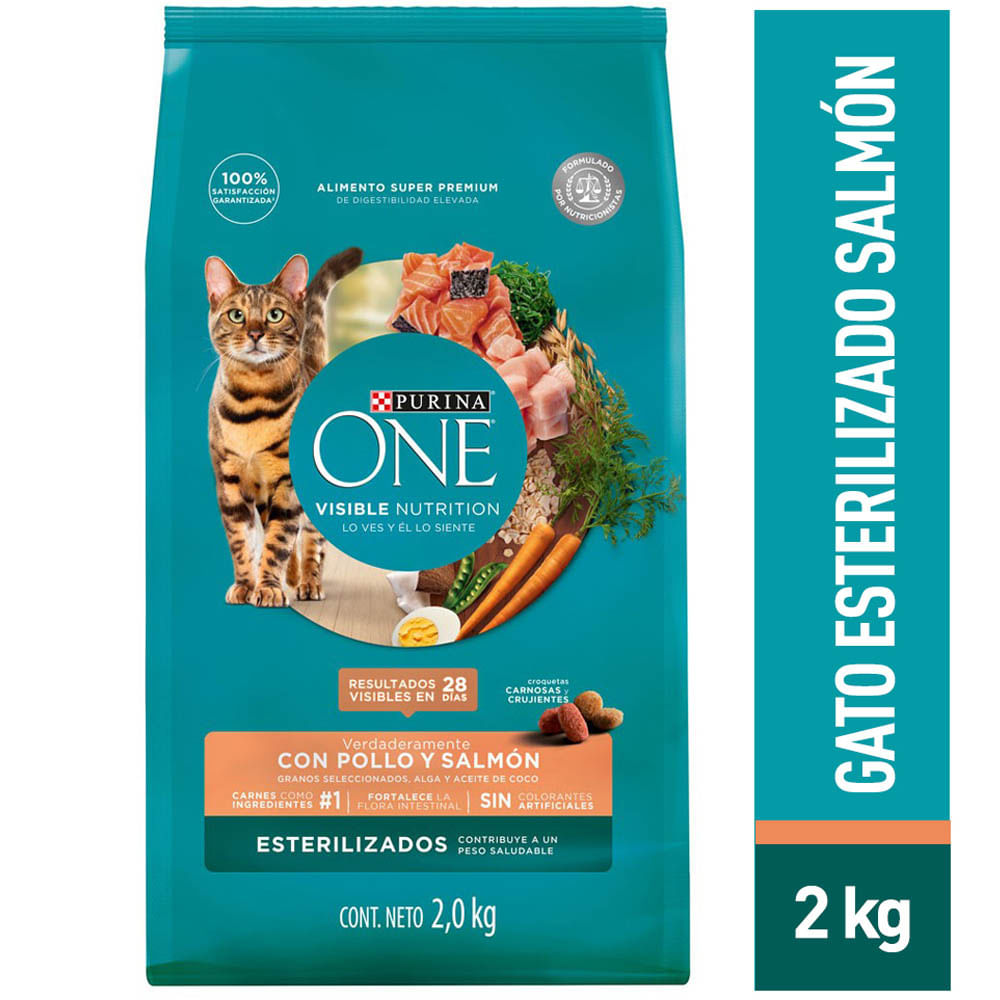Alimento para Gato PURINA One Esterilizado Sabor Salmón en Bolsa de 2 kg