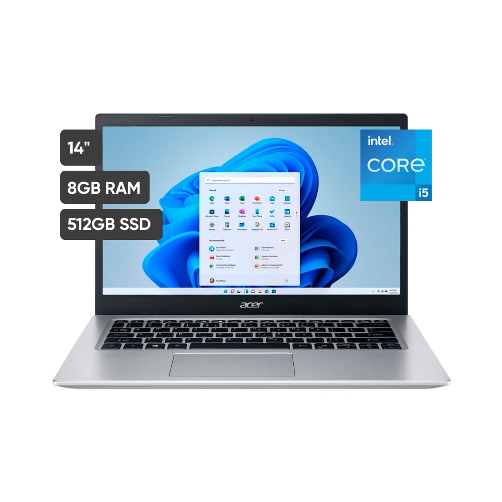 Laptop ACER Aspire 5 A514-54-51K1 14" Intel Core i5 11va generación 8GB 512GB SSD