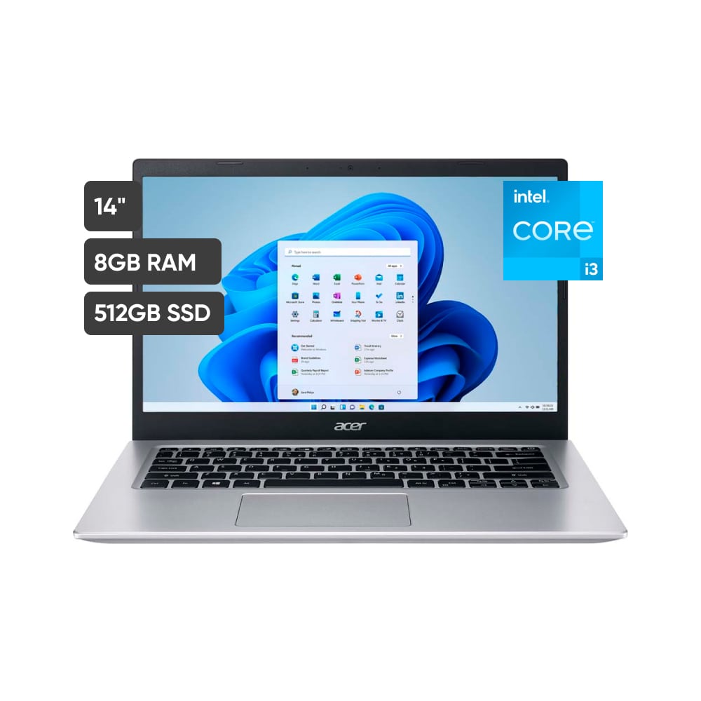 Laptop ACER Aspire 5 A514-54-39G8 14" Intel Core i3 11va generación 8GB 512GB SSD