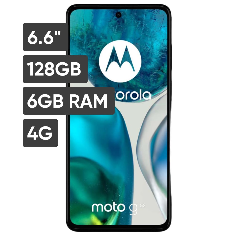 Smartphone MOTOROLA G52 6.6" 6GB 128GB 50MP+8MP+2MP Negro