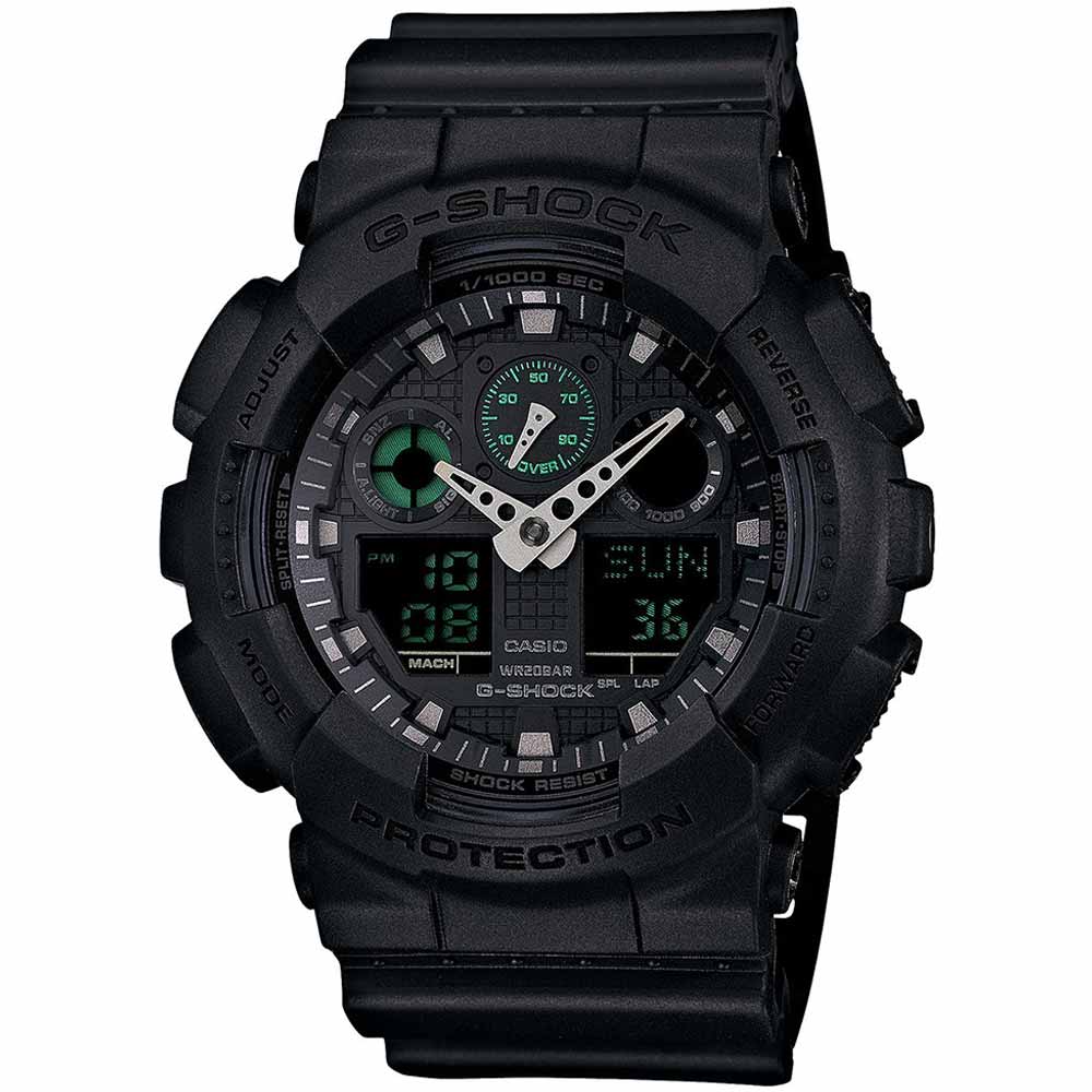 Reloj Casio G-Shock GA100MB-1A Para Hombre Digital Analógico Luz Automática Acuático Negro