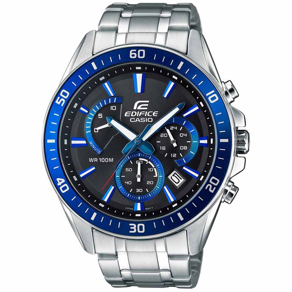 Reloj Casio Edifice EFR-552D-1A2V Para Hombre Con Número de Serie Cronómetro Plateado Azul