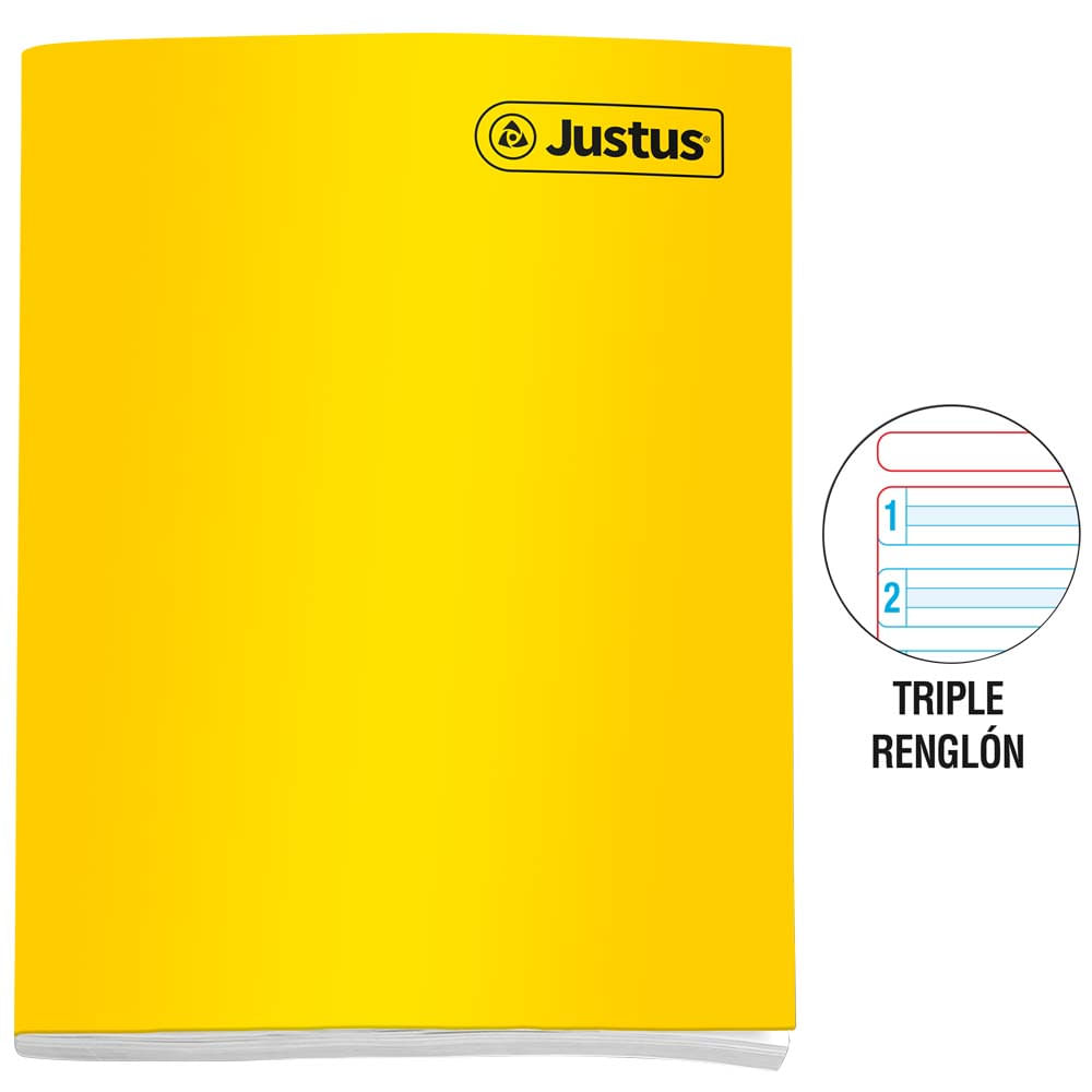 Cuaderno Deluxe JUSTUS Triple Renglón 80 Hojas 12 Colores