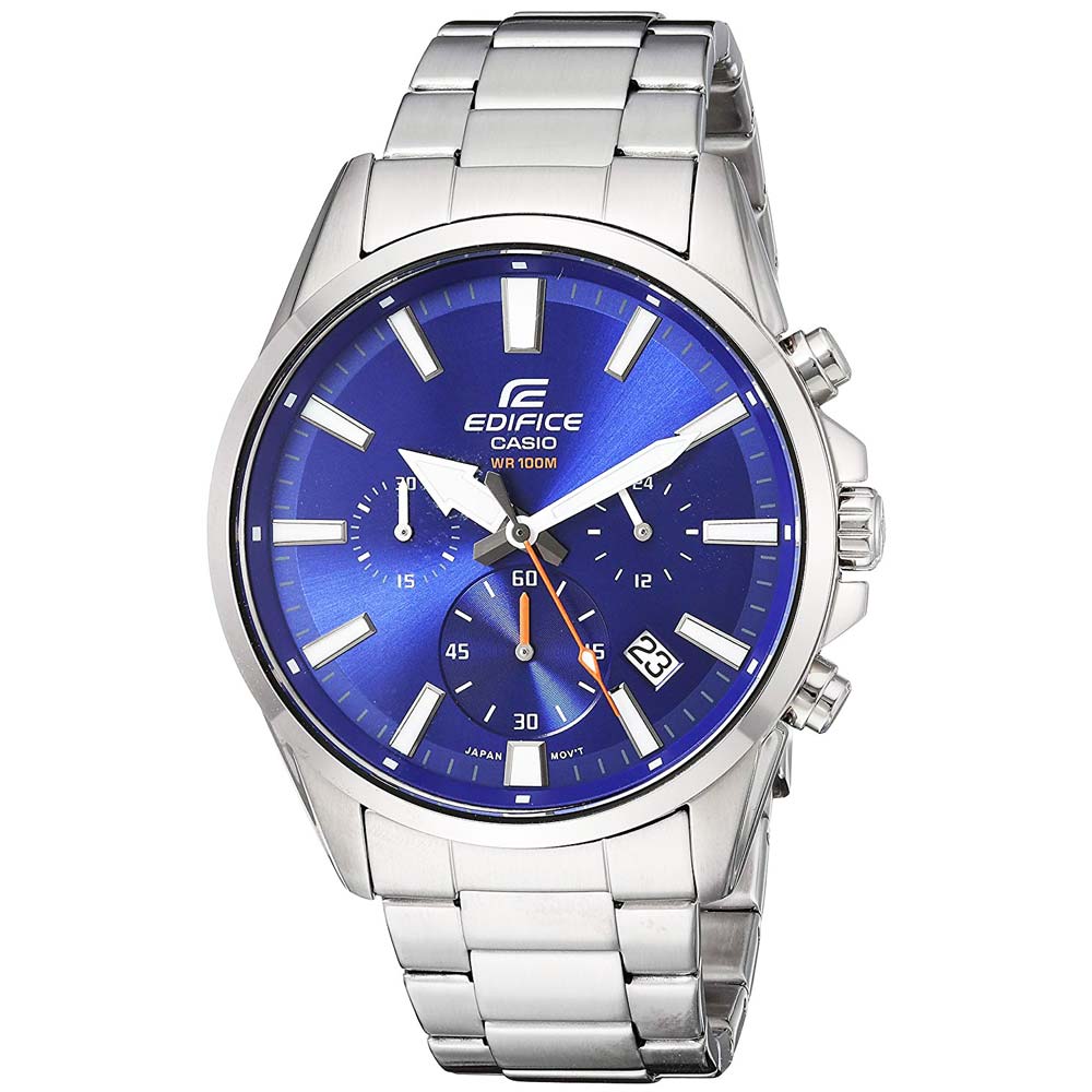 Reloj Casio Edifice EFV-510D-2AV Para Hombre Con Número de Serie Cronómetro Plateado Azul