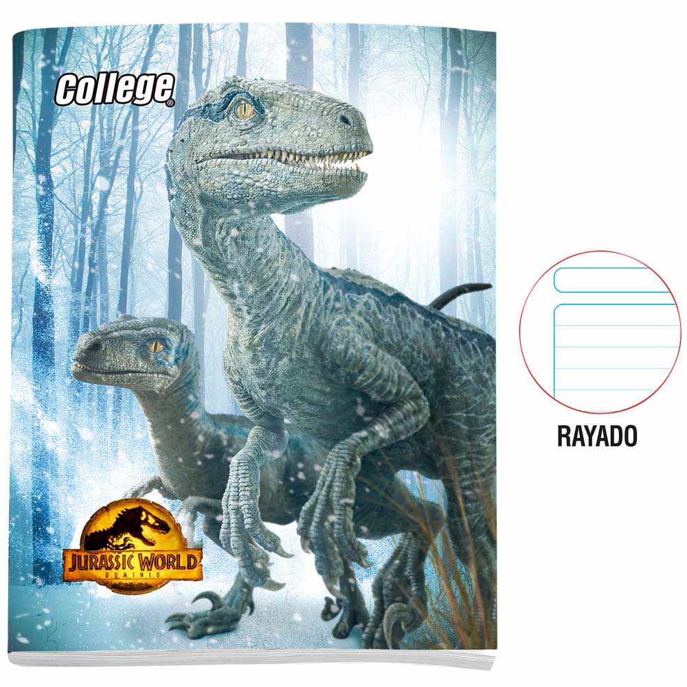 Cuaderno Deluxe COLLEGE Rayado 80 Hojas Jurassic World