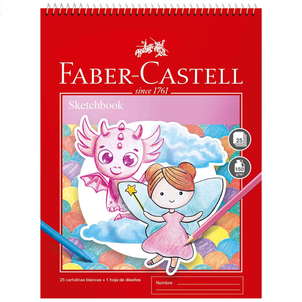 Sketch Book FABER CASTELL Espiralado Fantasía 25 Hojas