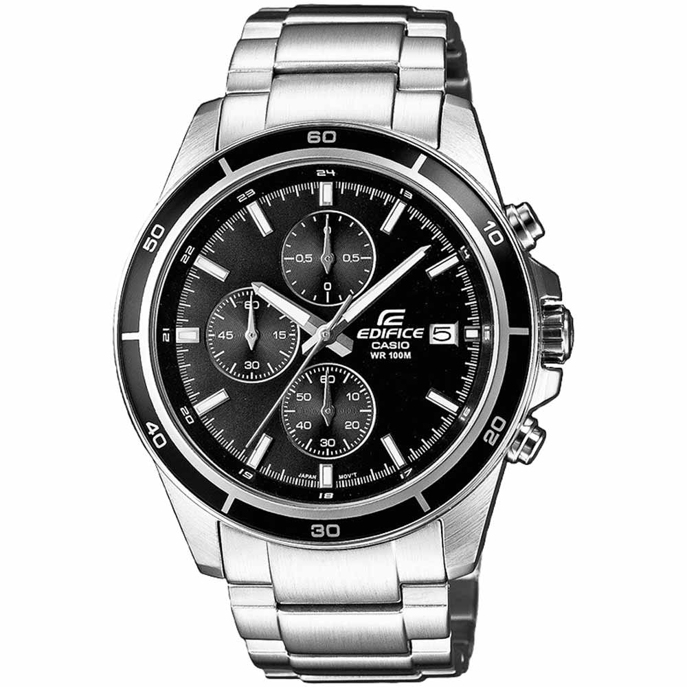 Reloj Casio Edifice EFR-526D-1AV Para Hombre Con Número de Serie Cronometro Plateado Negro