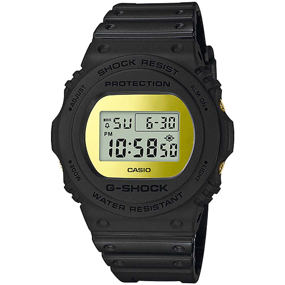 Reloj Casio G-Shock DW5700BBMB-1 Para Hombre Digital Luz De Fondo Acuático 200m Negro Dorado