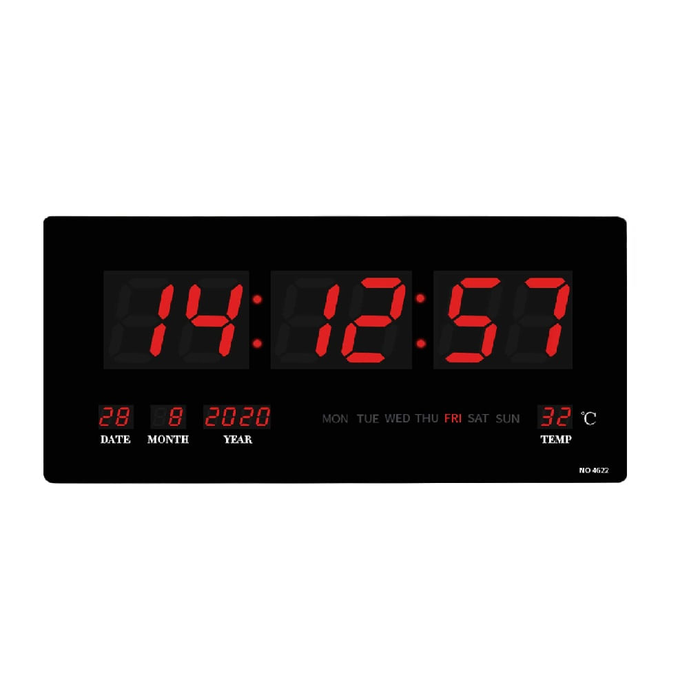 Reloj Digital De Pared Calendario Hora C°