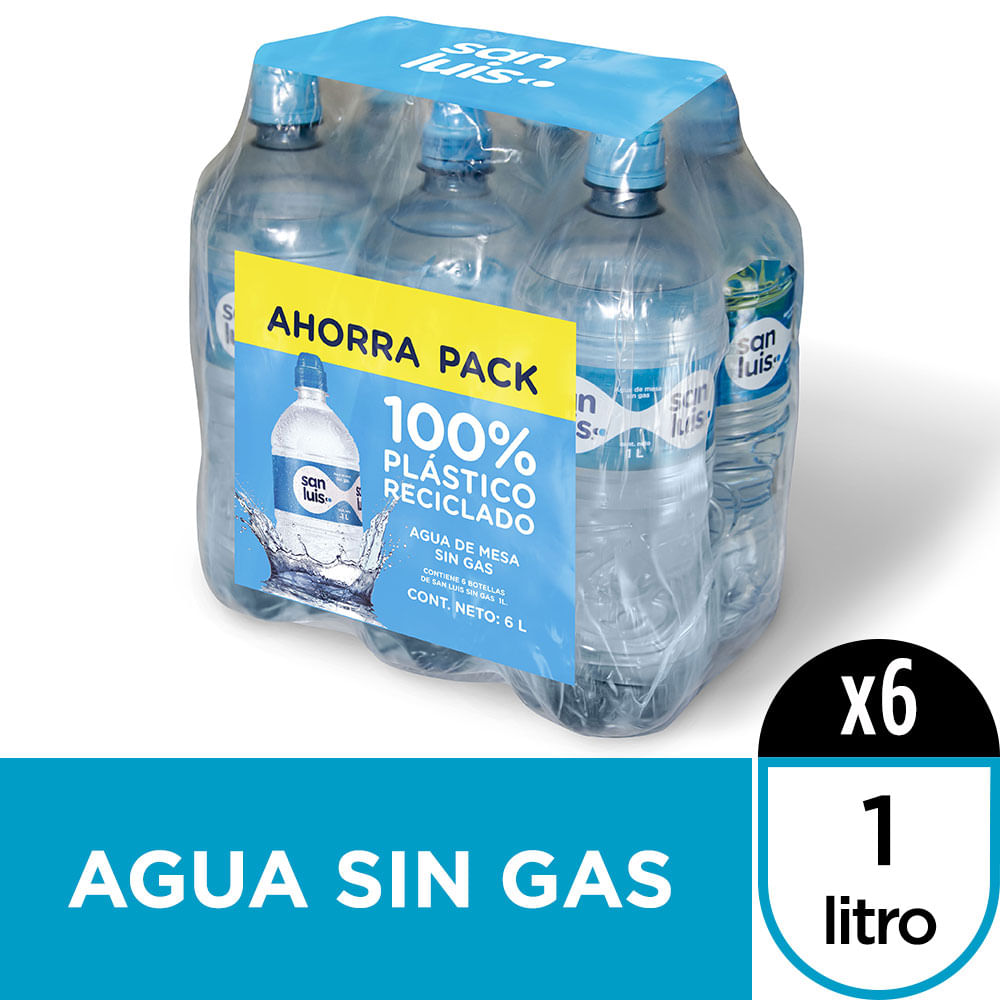 Agua Mineral SAN LUIS sin Gas Botella 1L Paquete 6un