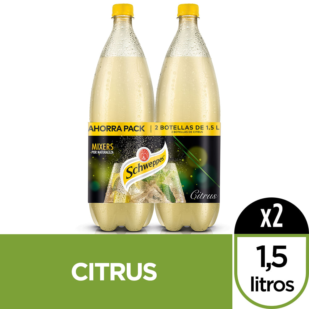 Gaseosa SCHWEPPES Citrus Botella 1.5 L Two Pack