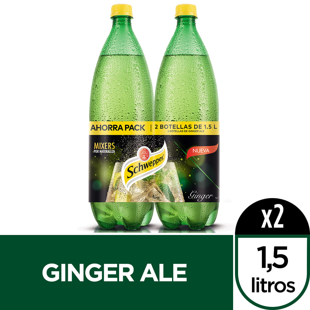 Ginger Ale SCHWEPPES Botella 1.5L Two Pack