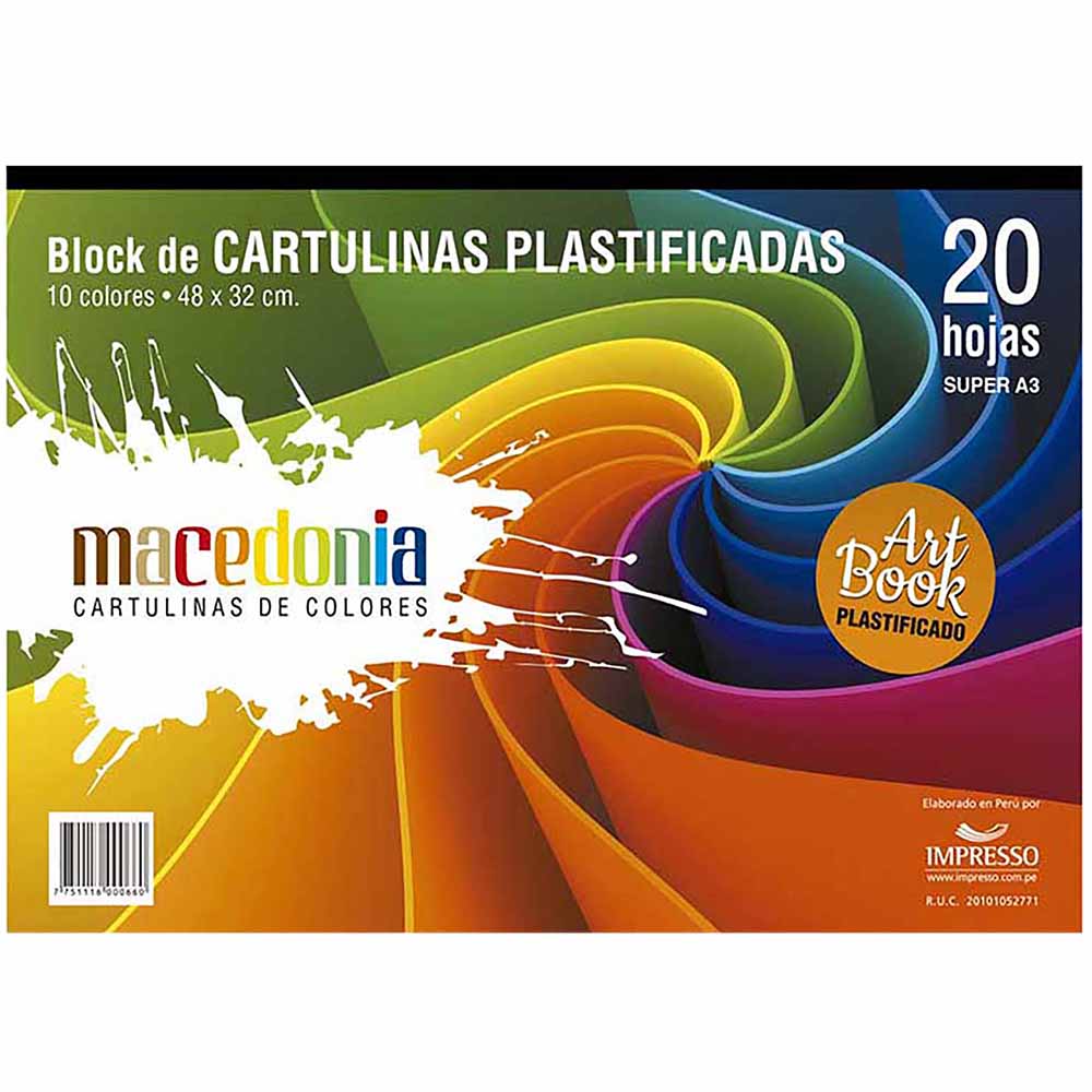 Block Plastificado MACEDONIA 20 Hojas