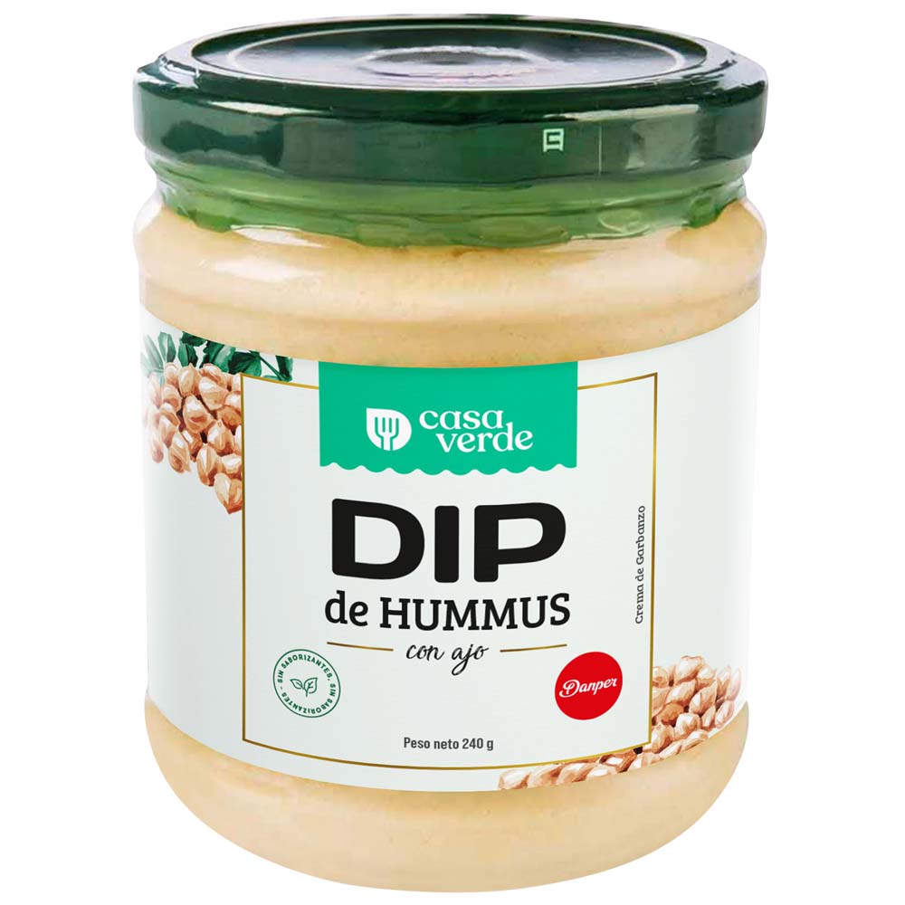 Dip de Hummus con Ajo CASA VERDE Frasco 240g