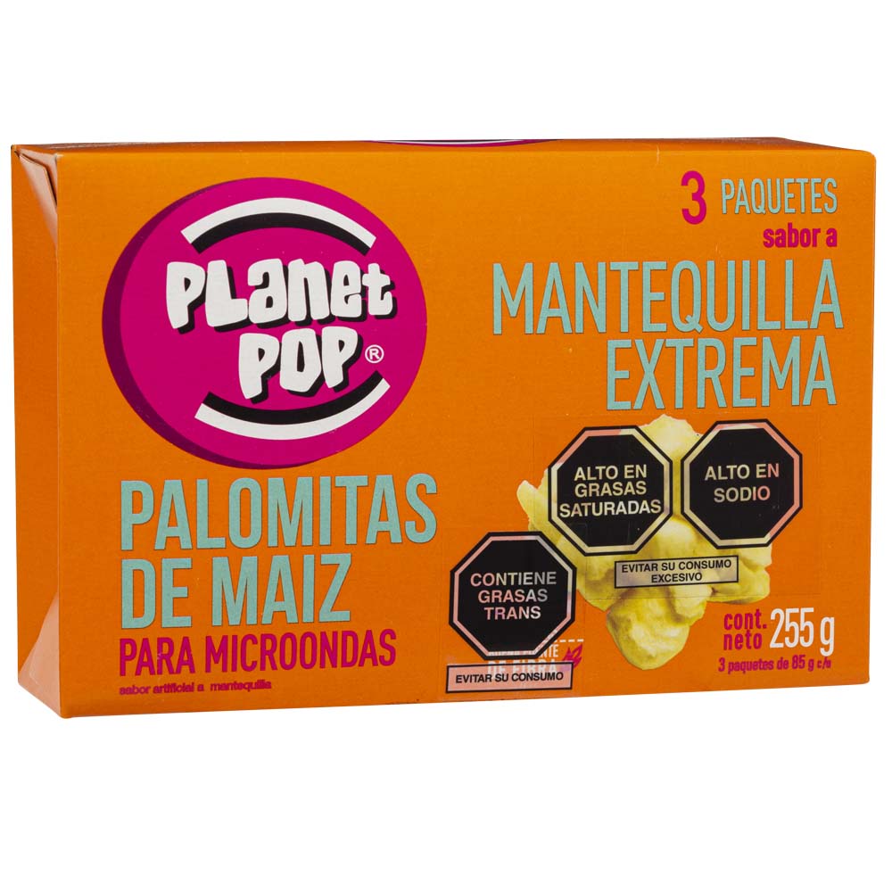Palomitas de Maíz PLANET POP Mantequilla Extrema Paquete 3un