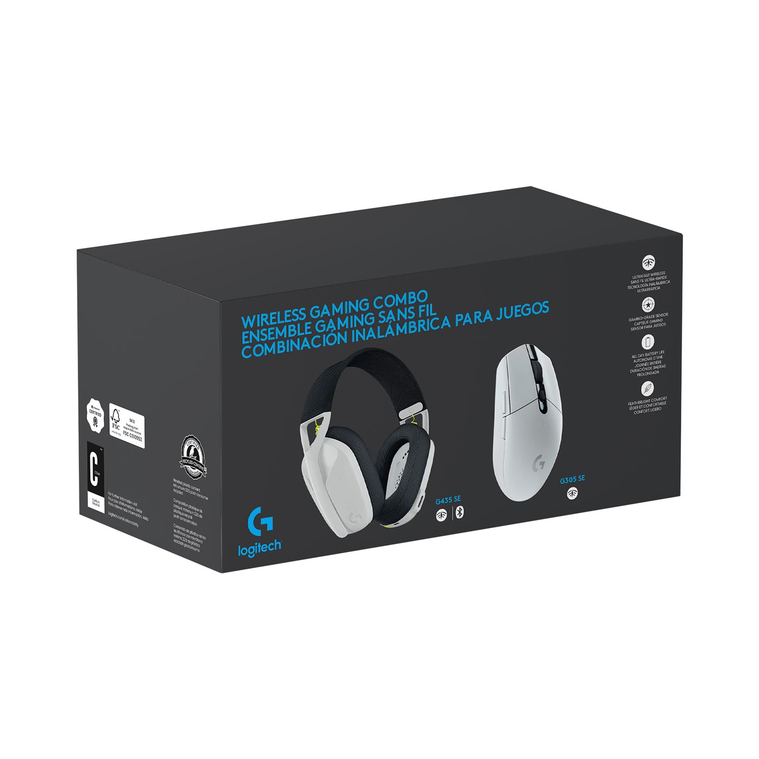 Audifono C/Microf Logitech G435 + Mouse G305 Wireless Black/White