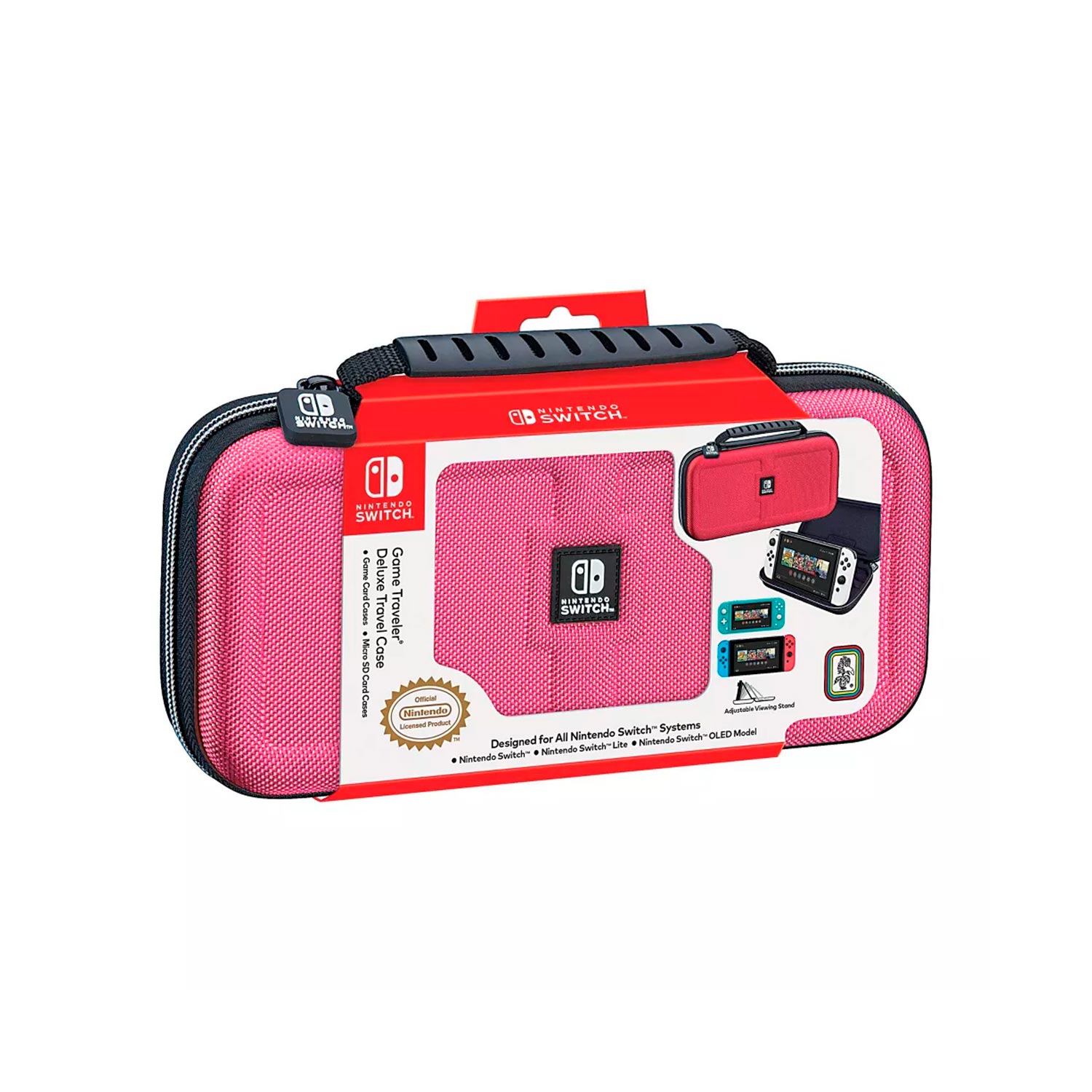 Estuche Game Traveler Deluxe Travel Case Pink Black Nintendo Switch Oled