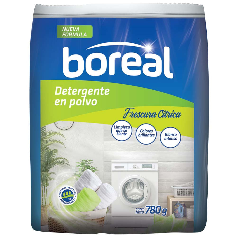 Detergente en Polvo BOREAL Frescura Cítrica Bolsa 780g